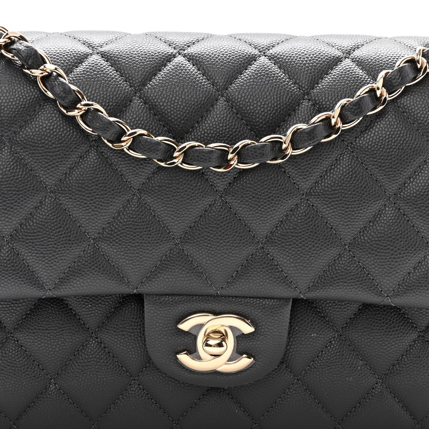 Chanel Caviar Quilted Medium Double Flap Dark Grey 8 of 11