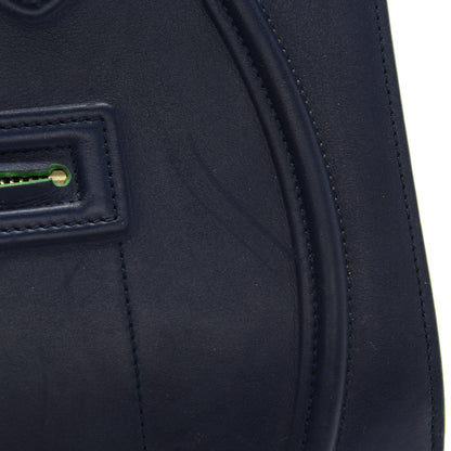 Celine Supple Calfskin Medium Phantom Luggage Navy Blue Green Trim 8 of 14