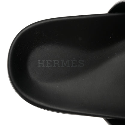 Hermes Calfskin Womens Chypre Sandals 35.5 Black 6 of 9