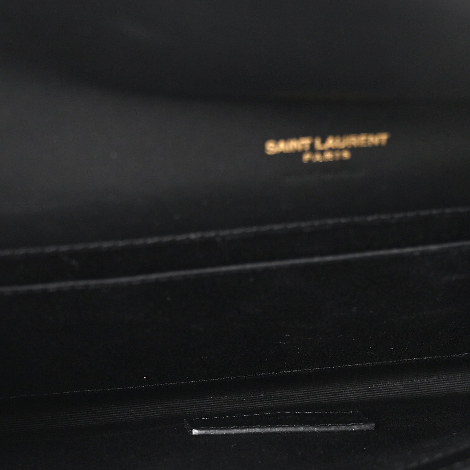 Saint Laurent Nappa Patent Calfskin Two-Toned Monogram Pouch Alabastro Black 5 of 10