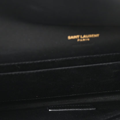 Saint Laurent Nappa Patent Calfskin Two-Toned Monogram Pouch Alabastro Black 5 of 10