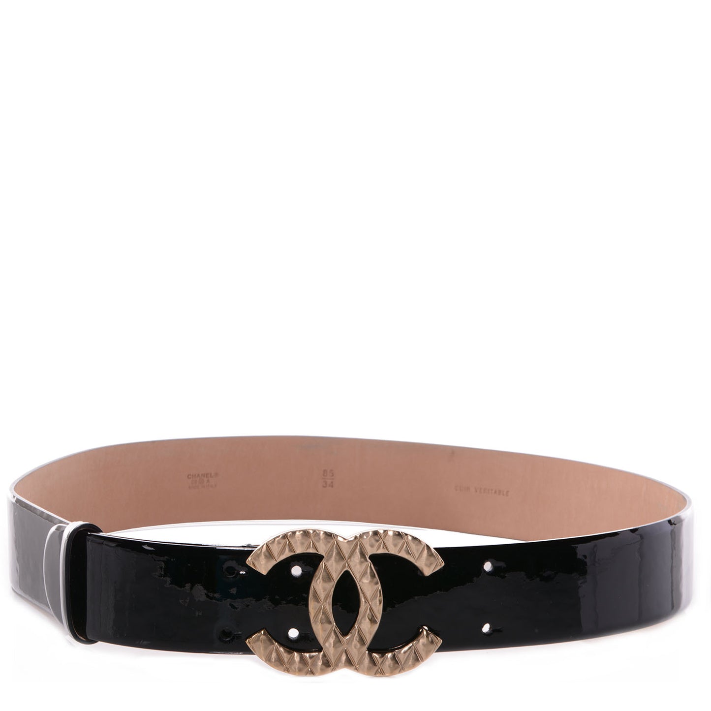 Patent Leather Gold CC Belt 85 34 Black