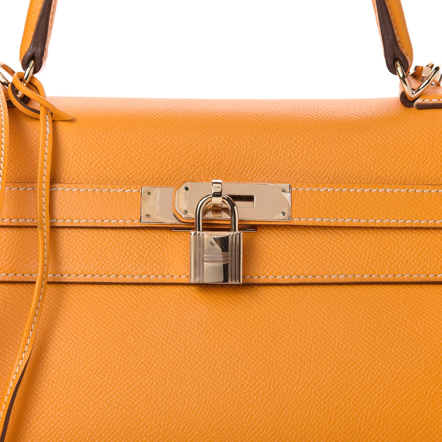 Hermes Epsom Candy Kelly Retourne 35 Jaune D'Or Feu 10 of 11