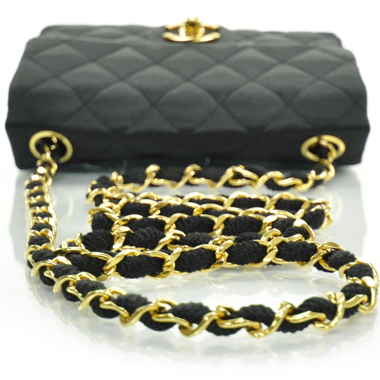 Chanel Satin Quilted Mini Flap Black 5 of 9