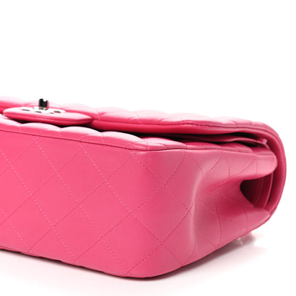 Chanel Lambskin Quilted Jumbo Double Flap Dark Pink 7 of 9