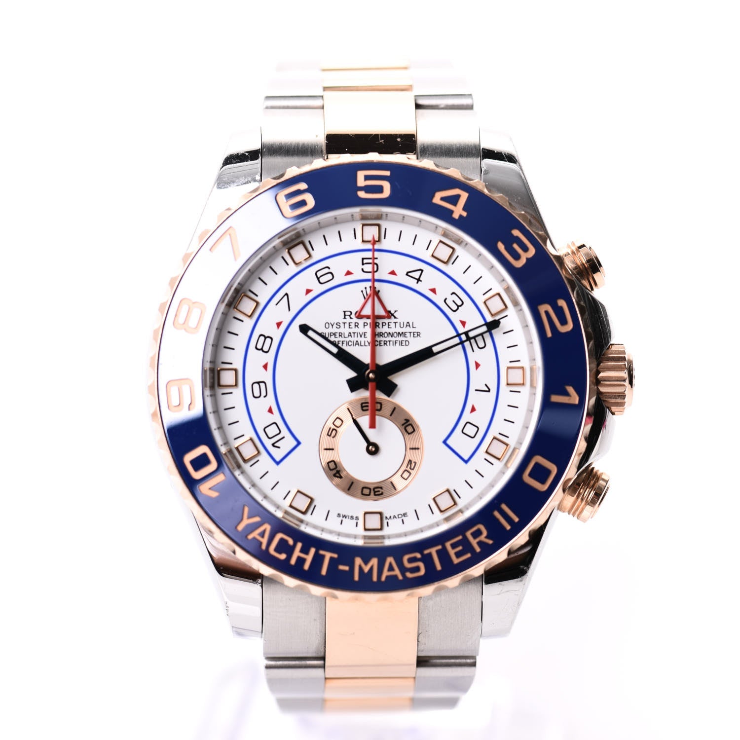 Rolex Stainless Steel 18K Everose Gold 44mm Yacht-Master II Watch White 116681 1 of 7