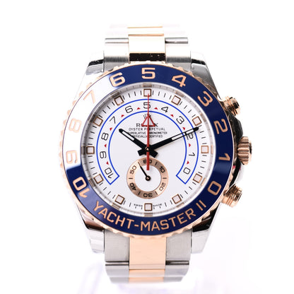 Rolex Stainless Steel 18K Everose Gold 44mm Yacht-Master II Watch White 116681 1 of 7