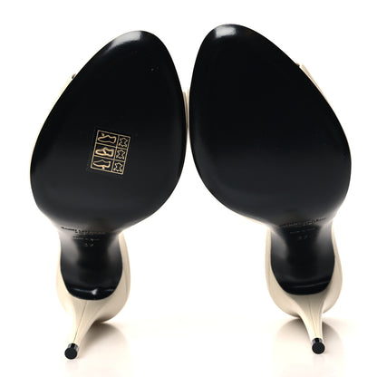 Saint Laurent Calfskin New Belfagor 110mm Mules 37 Pearl 5 of 9