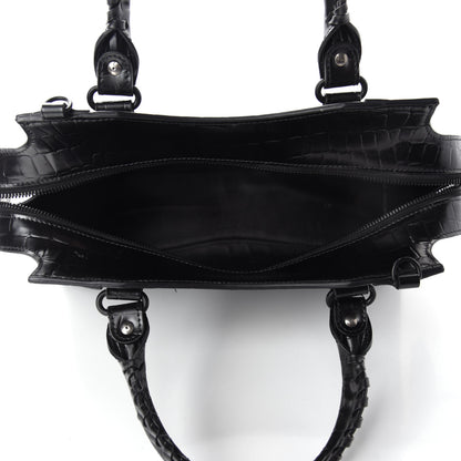 Balenciaga Semi Shiny Calfskin Crocodile Embossed Neo Classic Black Hardware S City Black 6 of 12