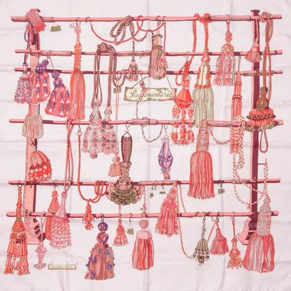 Hermes Silk Passementerie Scarf 90 Vieux Rose Corail Violine 1 of 7