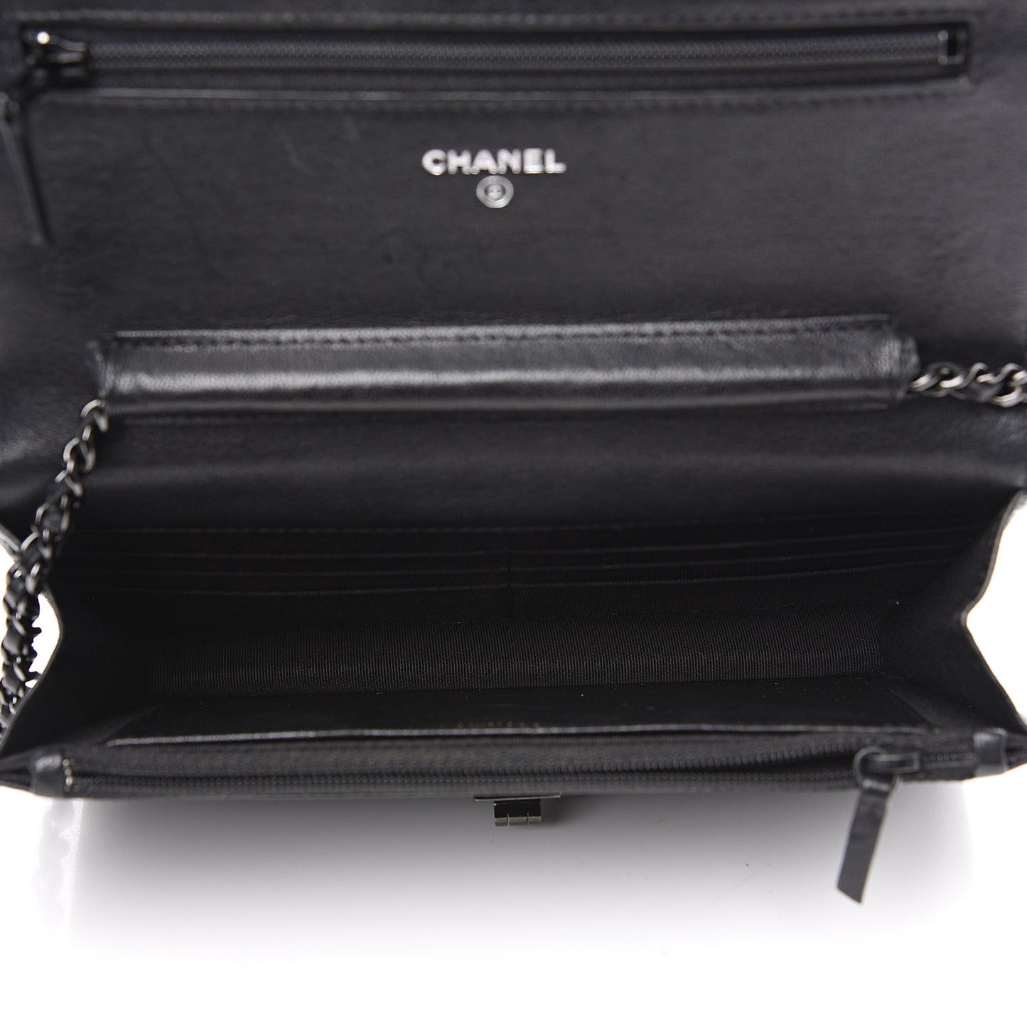Sheepskin Chevron Reissue Wallet On Chain WOC So Black