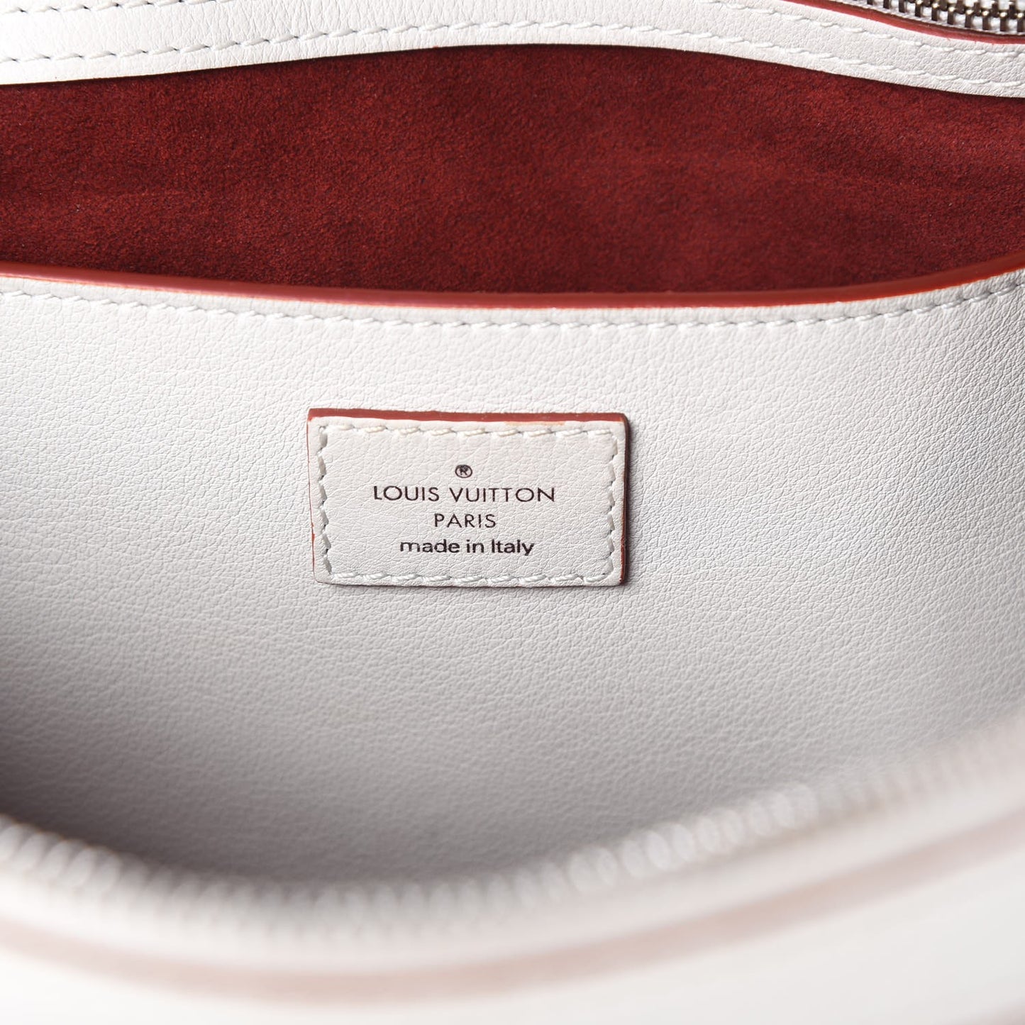 Veau Soie Calfskin Perforated SC Bag PM White