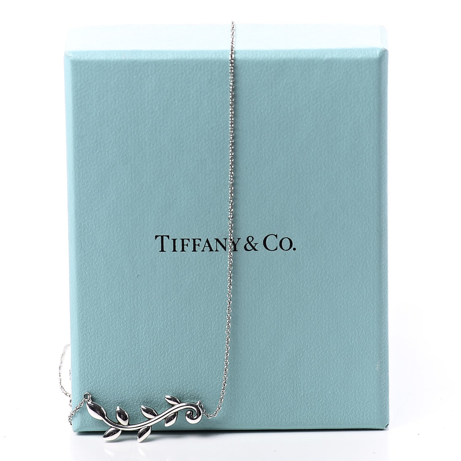 Tiffany Sterling Silver Paloma Picasso Olive Leaf Vine Pendant Necklace 7 of 7