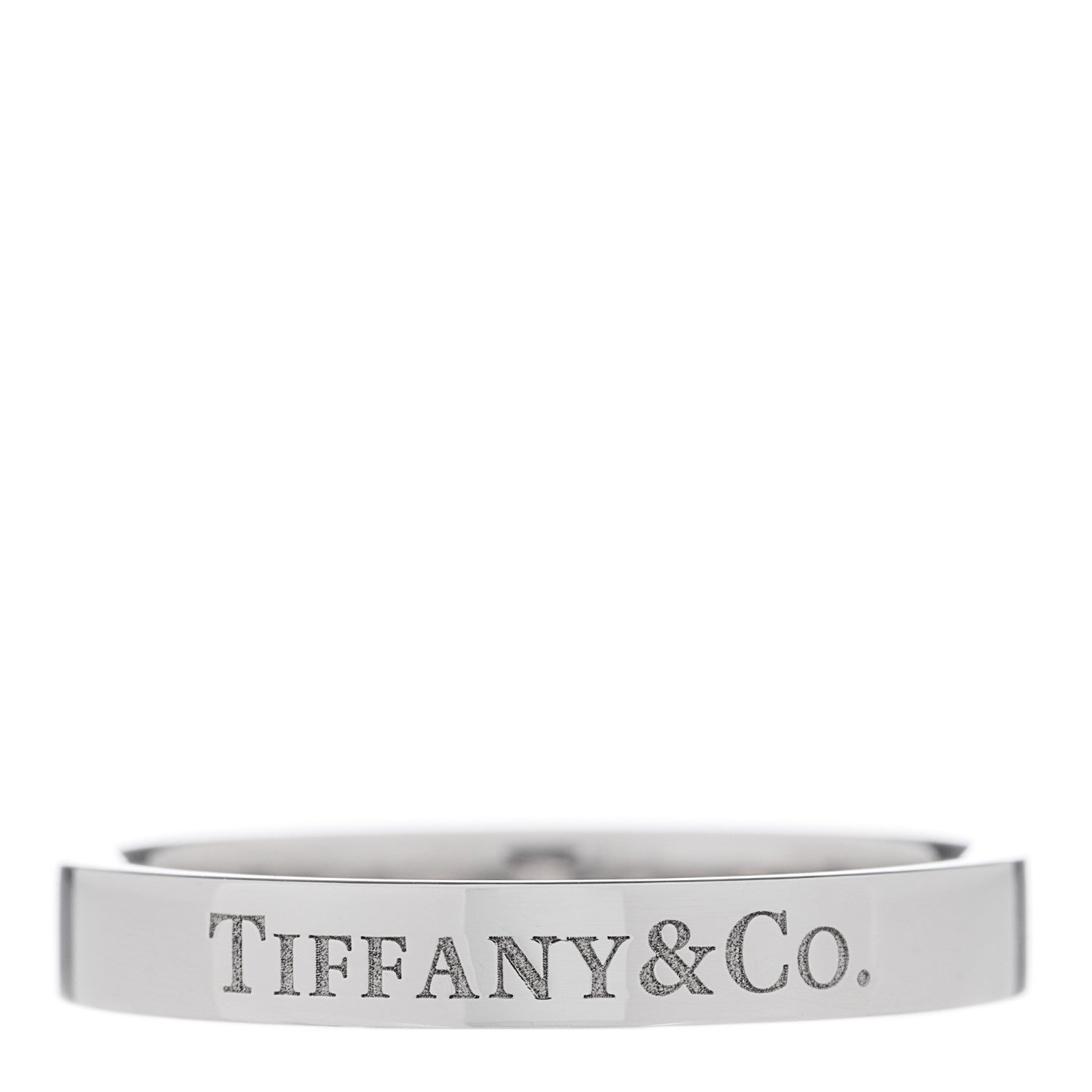 Tiffany Platinum Logo Band Ring 54 7 1 of 4