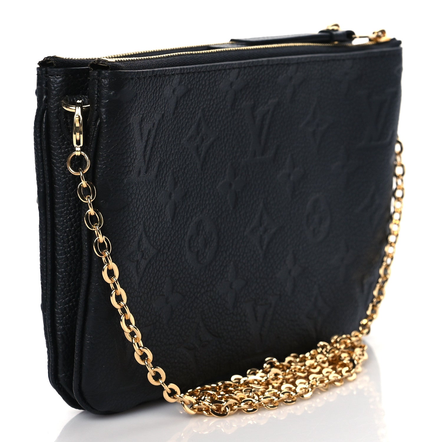 Louis Vuitton Empreinte Double Zip Pochette Black 3 of 10