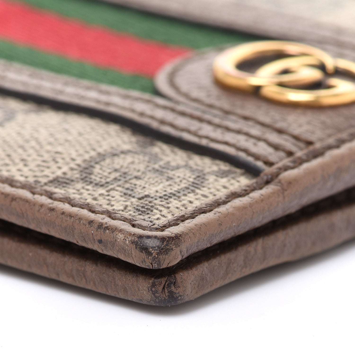 Gucci GG Supreme Monogram Web Mens Ophidia Bi-Fold Wallet Beige New Acero 9 of 12