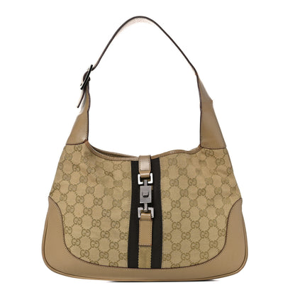 Gucci Monogram Web Jackie O Hobo Beige 1 of 23