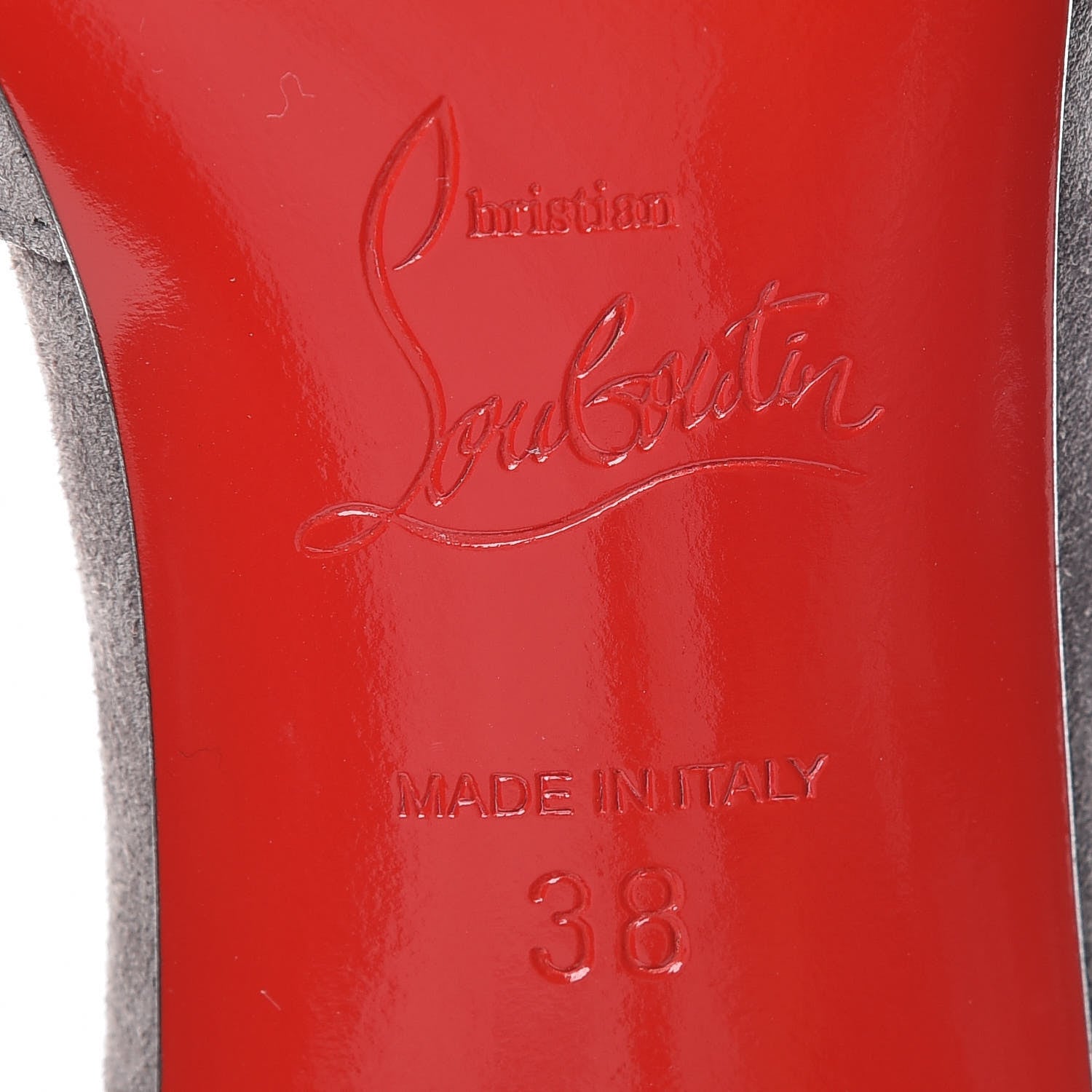 Christian Louboutin Veau Velours Irishell 85 Pumps 38 Storm Gun Metal 6 of 8