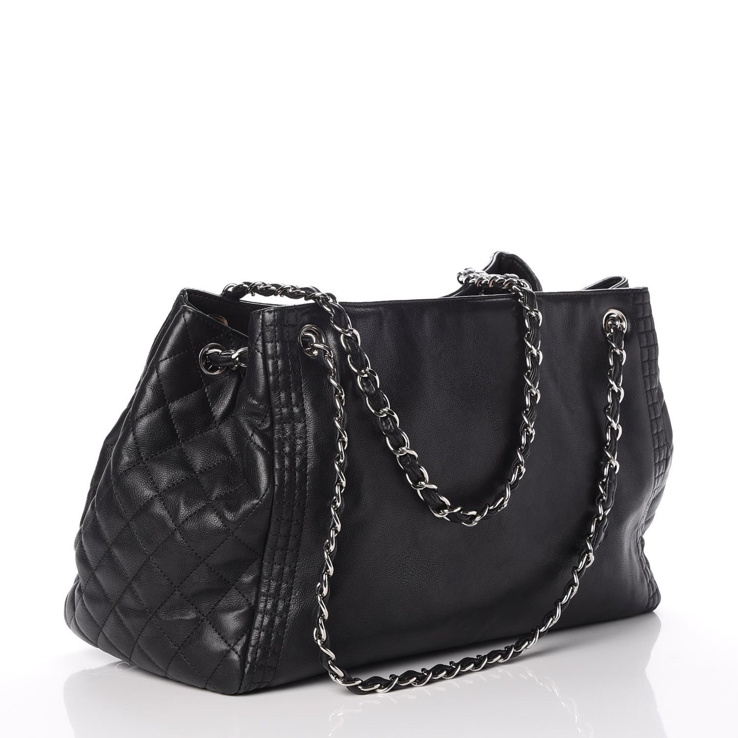Calfskin Coco Bengal Open Accordion Tote Black