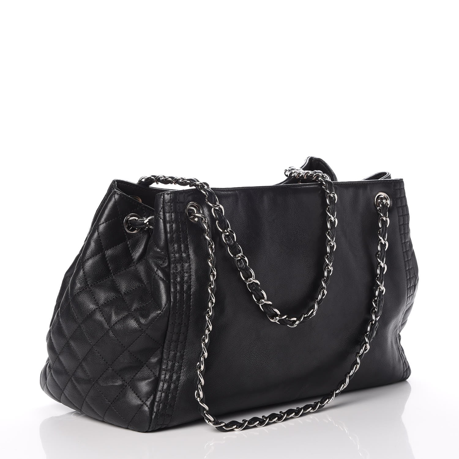 Chanel Calfskin Coco Bengal Open Accordion Tote Black 3 of 9