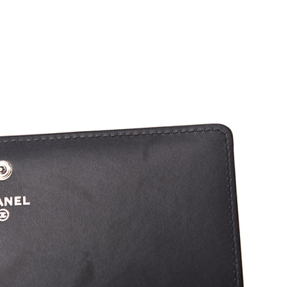 Chanel Glazed Calfskin Quilted Coco Boy Large Gusset Flap Wallet Black 9 of 12