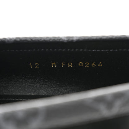 Louis Vuitton Calfskin Monogram Eclipse Mens Major Loafers 12 Black 9 of 10