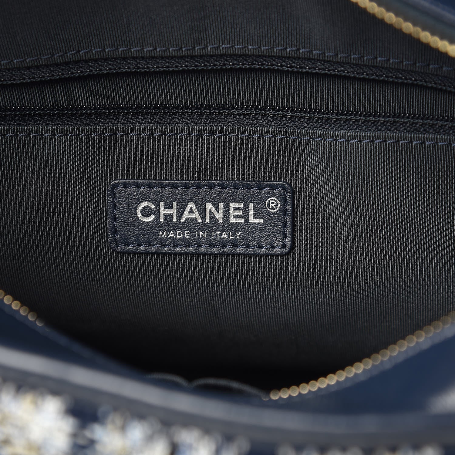 Chanel Tweed Calfskin Quilted Medium Gabrielle Hobo Navy 6 of 9