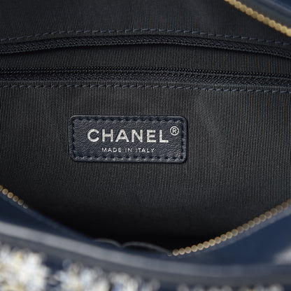 Chanel Tweed Calfskin Quilted Medium Gabrielle Hobo Navy 6 of 9