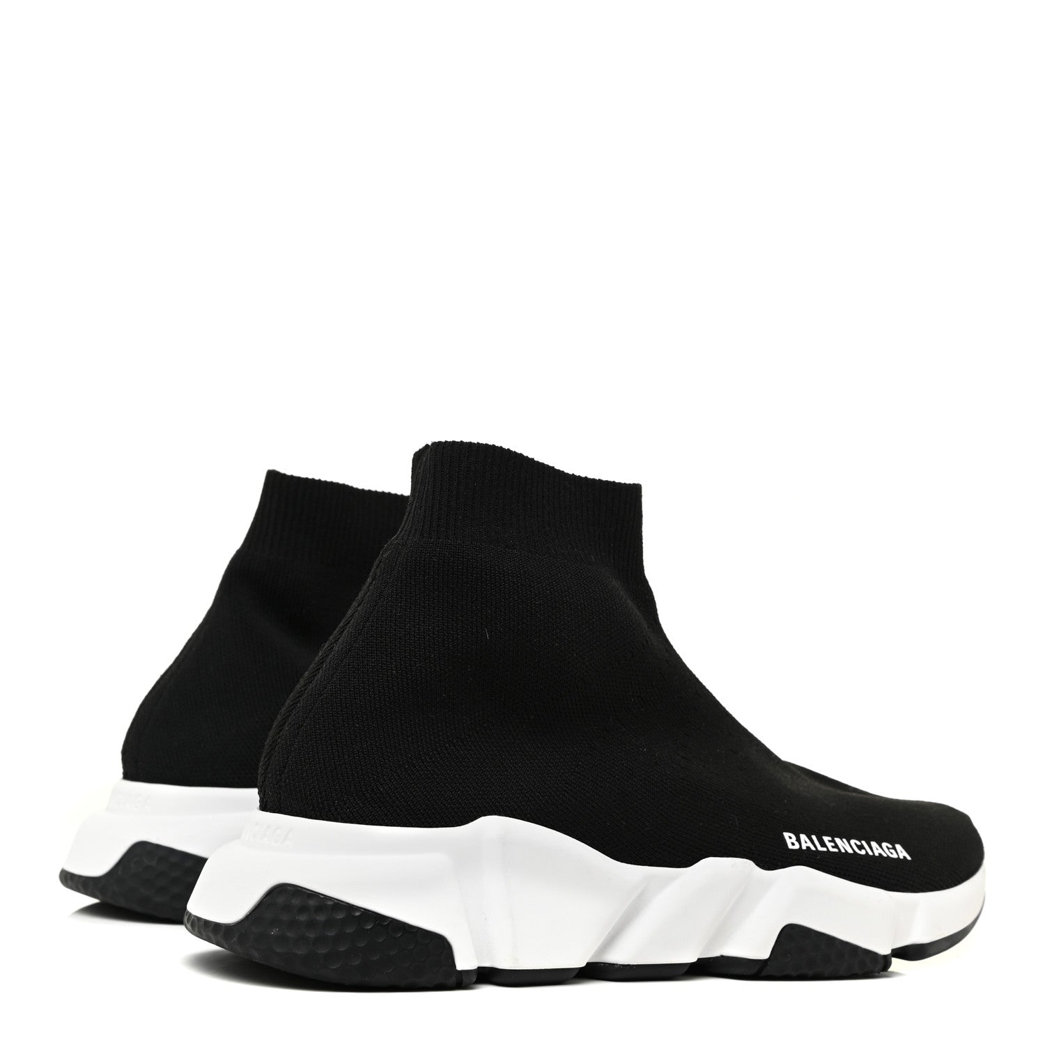 Balenciaga Neoprene Knit Womens Speed Sneakers 38 Black White 4 of 7