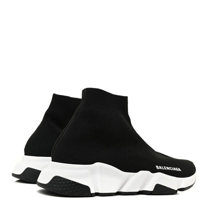 Balenciaga Neoprene Knit Womens Speed Sneakers 38 Black White 4 of 7