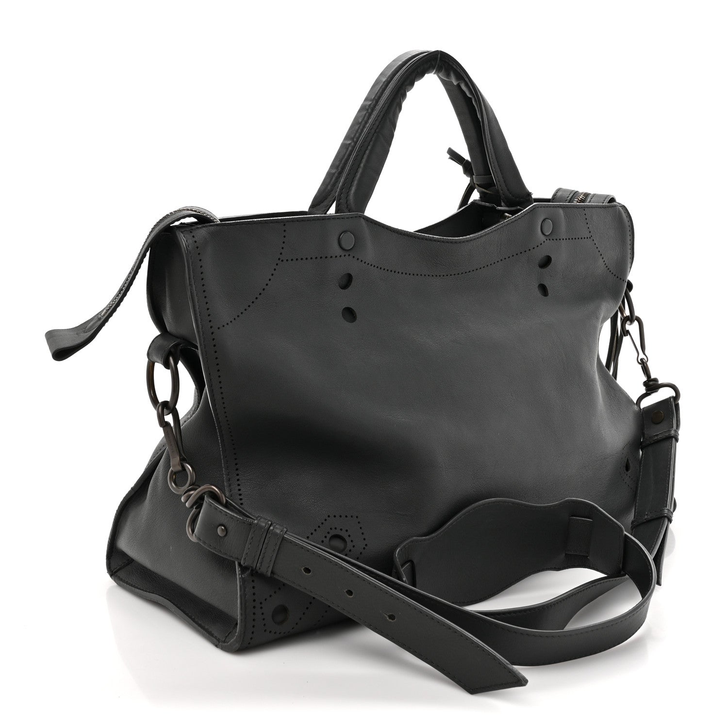 Balenciaga Veau Soyeux Perforated Blackout Hardware City Gris Fossile 3 of 17