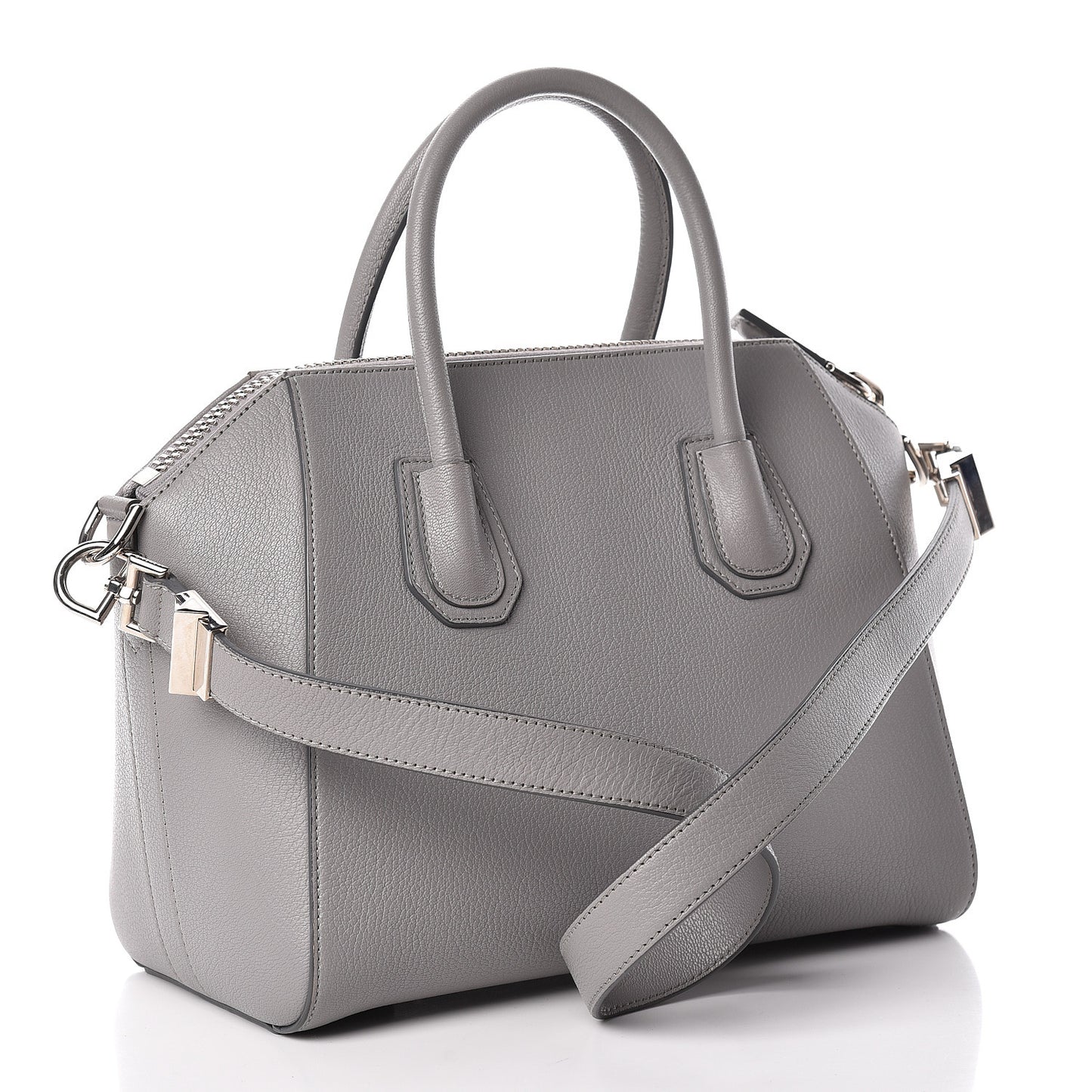 Sugar Goatskin Small Antigona Pearl Grey
