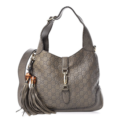 Gucci Guccissima Medium New Jackie Shoulder Bag Olive Green 1 of 13