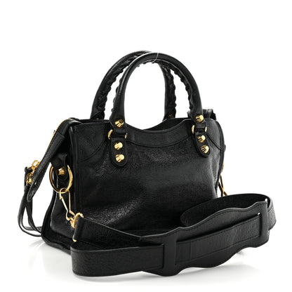 Balenciaga Agneau Classic Gold Hardware Mini City Black 3 of 14