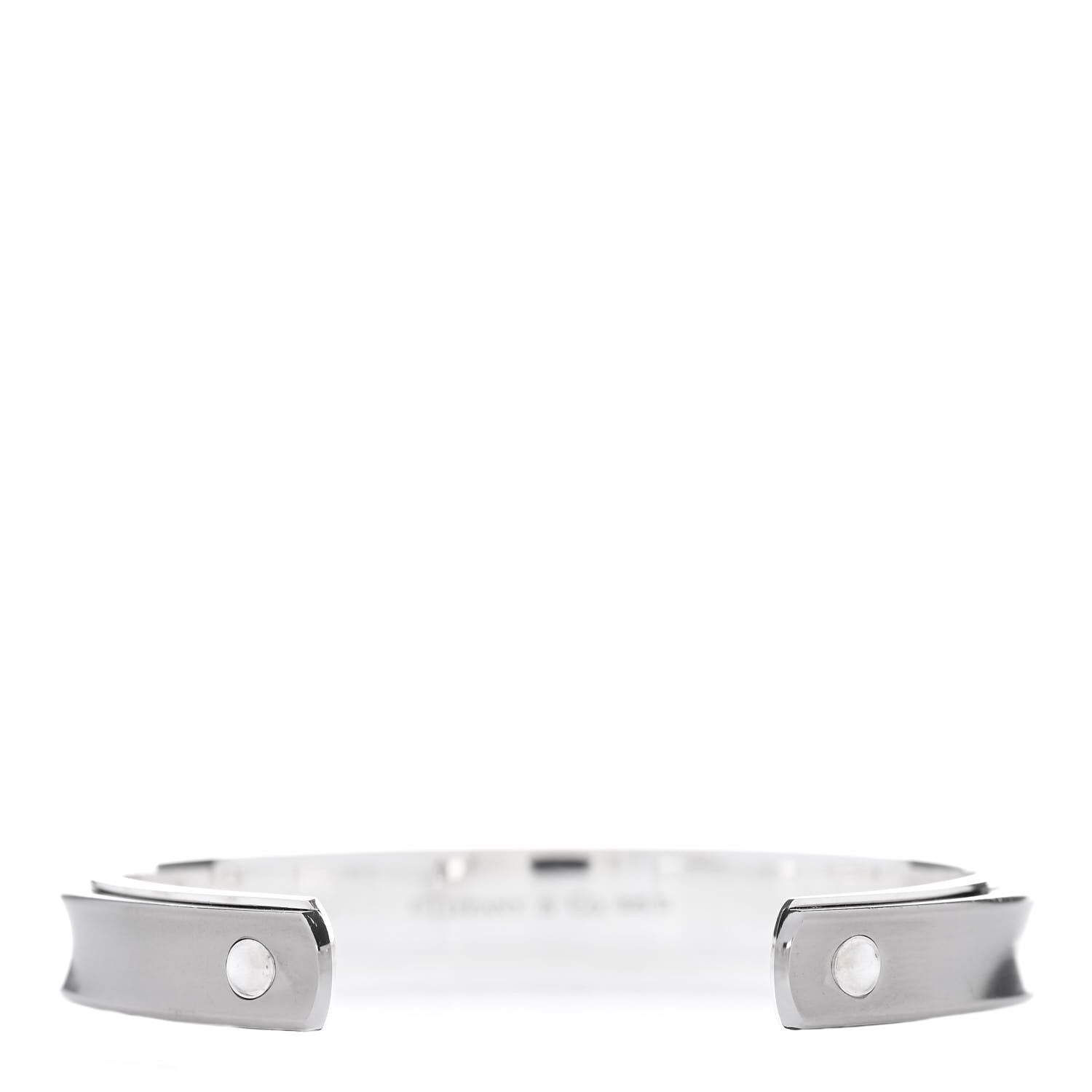 Tiffany Sterling Silver Titanium Narrow 1837 Cuff Bracelet 3 of 5