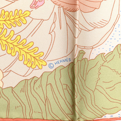Hermes Silk Le Carnaval des Animaux Scarf 90 Bleu Pale Rose Beige 3 of 4