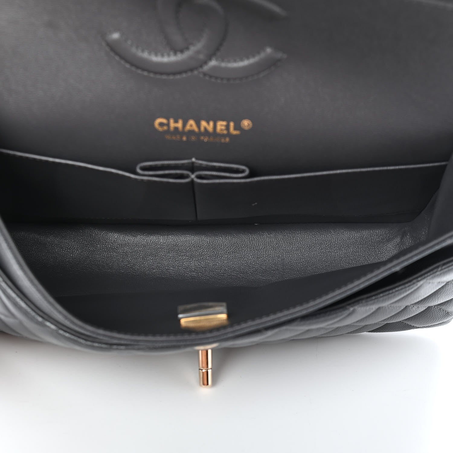 Chanel Caviar Quilted Medium Double Flap Dark Grey 5 of 11