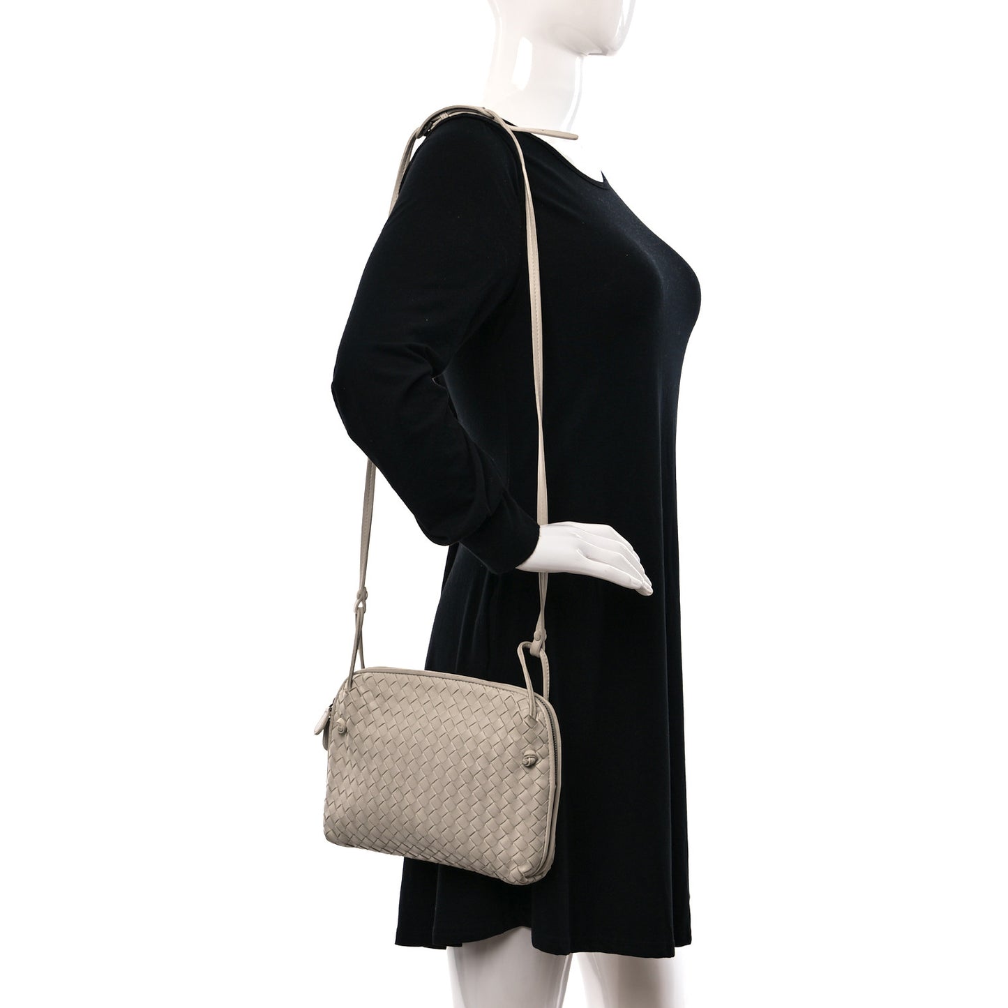 Nappa Intrecciato Nodini Crossbody Messenger White