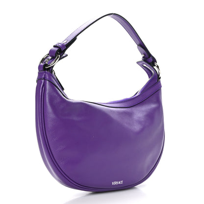 Versace Calfskin Small Repeat Zip Hobo Purple 3 of 8