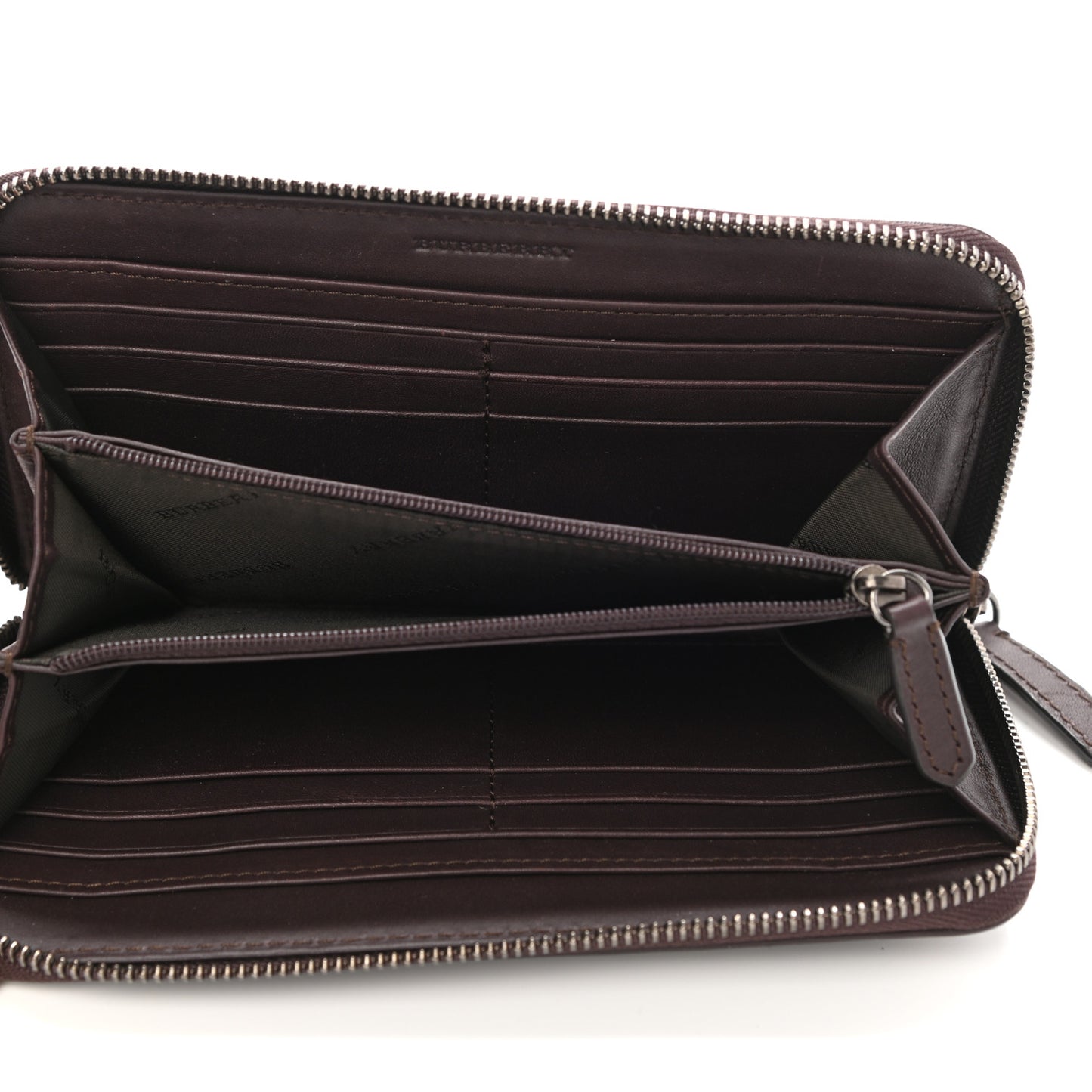 Smoked Check Zip Around Wallet Chocolate