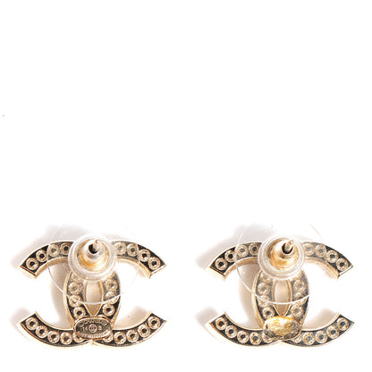 Chanel Crystal CC Earrings Gold 3 of 6