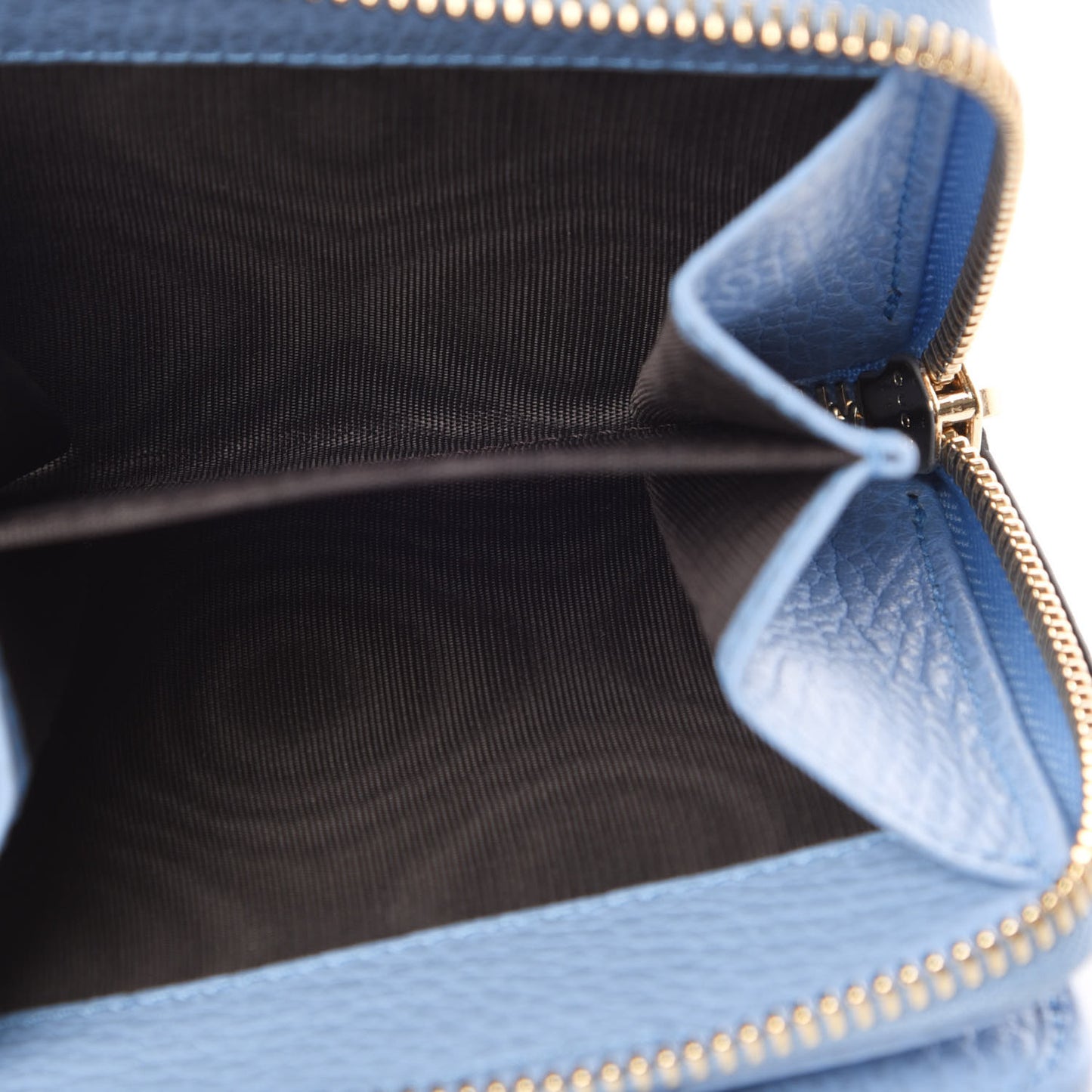 Monogram Dollar Calfskin Zip Around French Flap Wallet Beige Ebony Mineral Blue
