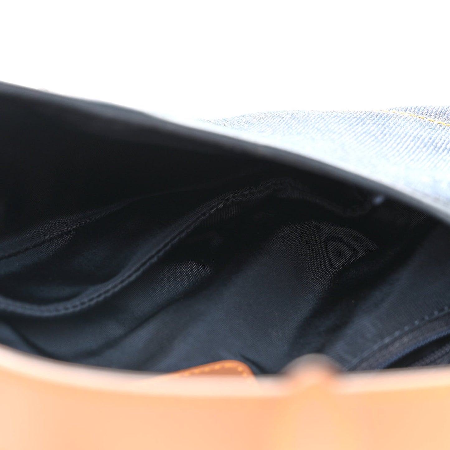 Denim Calfskin Saddle Bag Blue