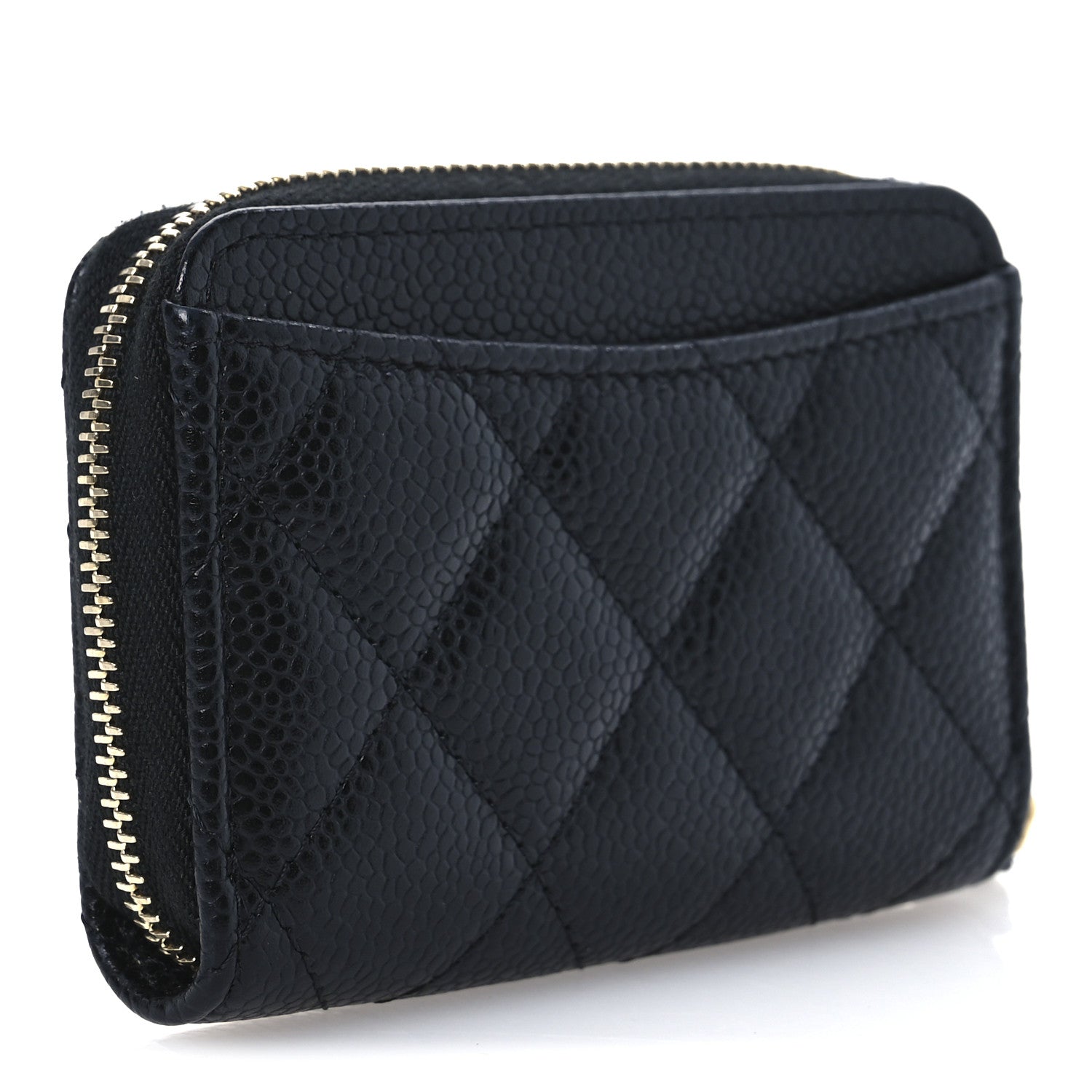 Chanel Caviar Quilted Zip Coin Purse Black 3 of 7