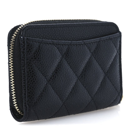 Chanel Caviar Quilted Zip Coin Purse Black 3 of 7