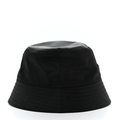 Prada Re-Nylon Metal Triangle Logo Womens Bucket Hat M Black 5 of 8