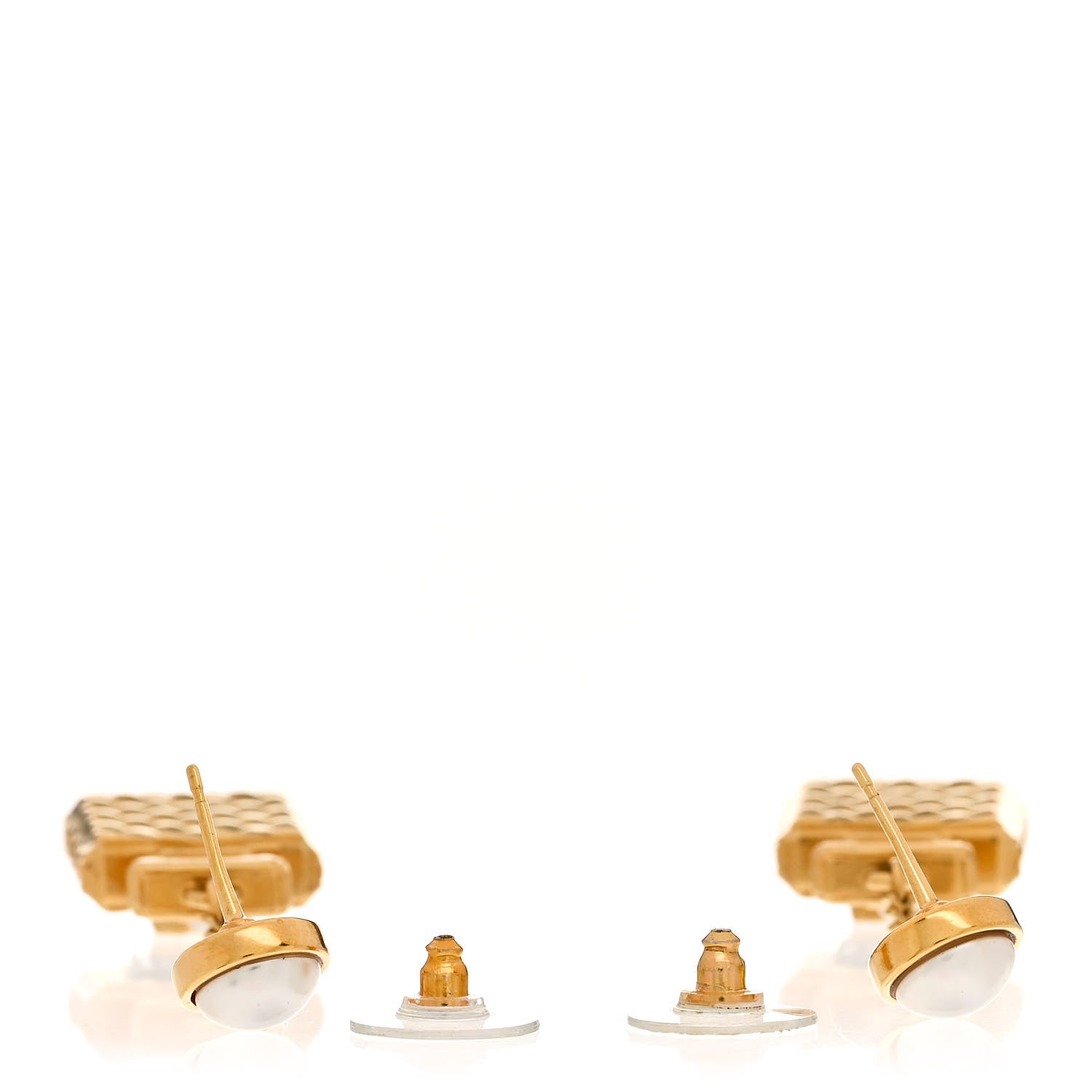 Chanel Crystal Pearl CC Perfume Bottle Chain Drop Earrings Gold 3 of 5