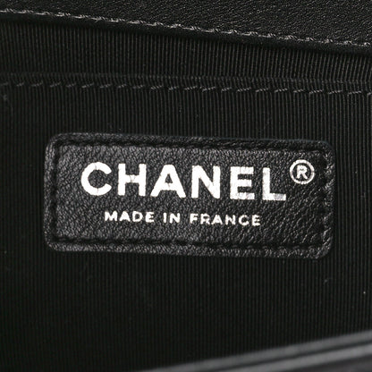 Chanel Cracked Metallic Calfskin Quilted Medium Boy Flap Black 6 of 12