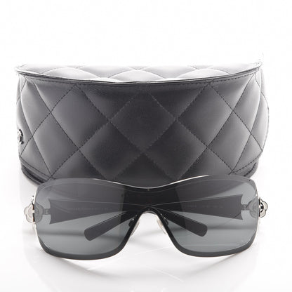 Chanel Swarovski Crystal Camellia CC Sunglasses 4164-B Black 9 of 9