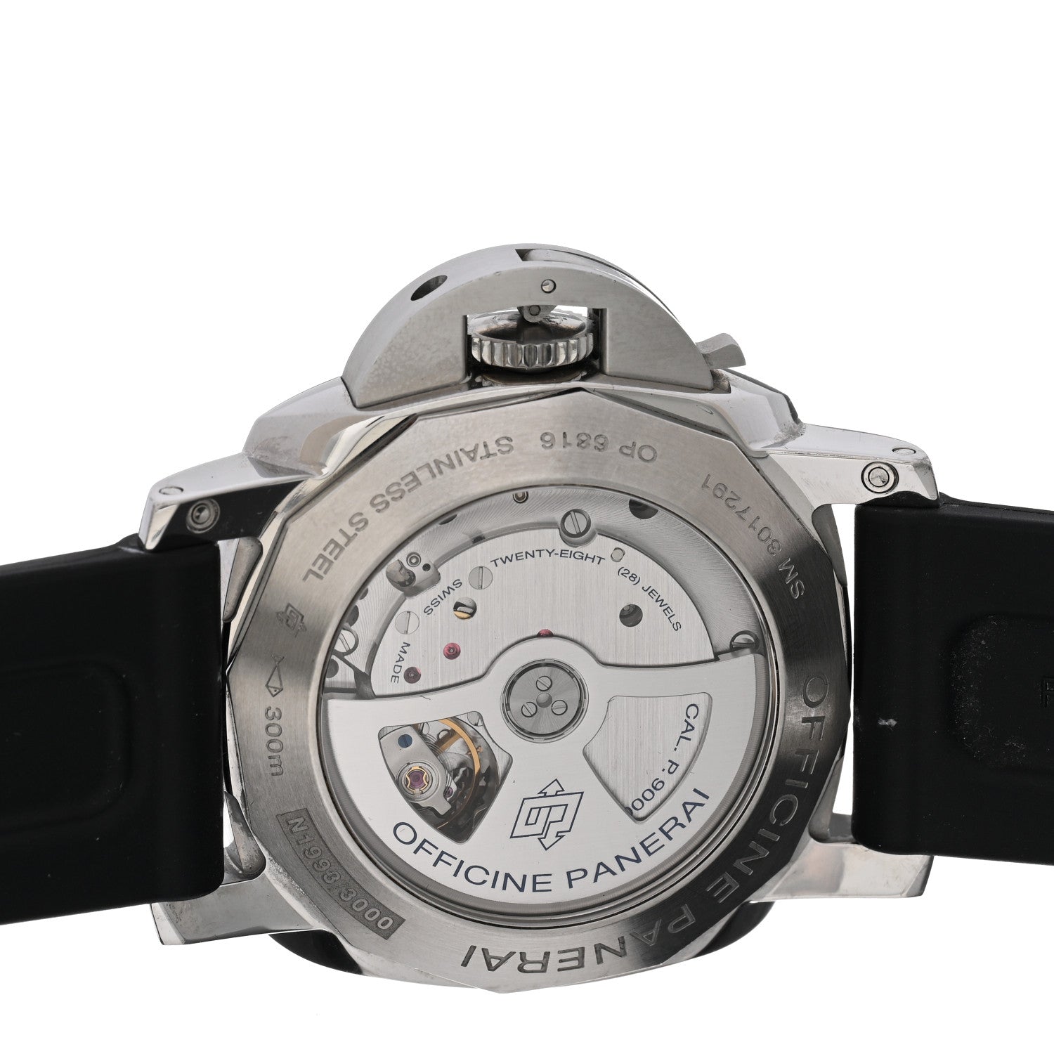 Panerai Stainless Steel Rubber 44mm Luminor Marina 1950 Automatic Watch Black PAM00359 4 of 5